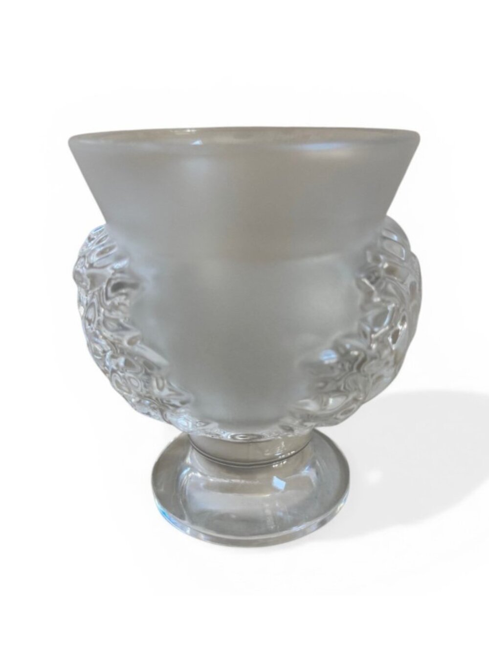 Lalique France Saint-Cloud Vase #12229 Frosted Clear Crystal Signed